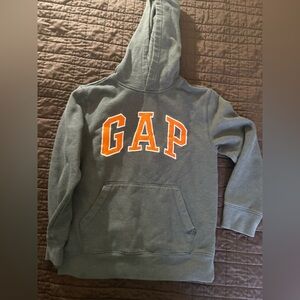 GAP Gray and Orange Logo Hoodie Sweatshirt